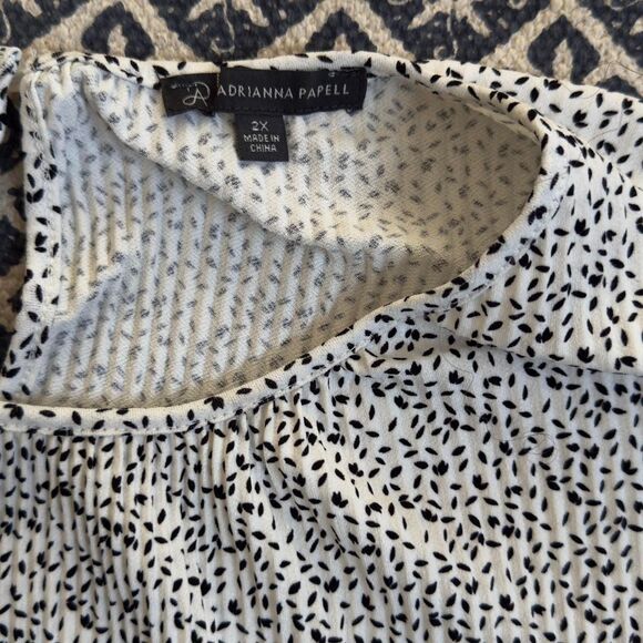 Adrianna-papell Women's Grey and Cream Blouse - Picture 4 of 6